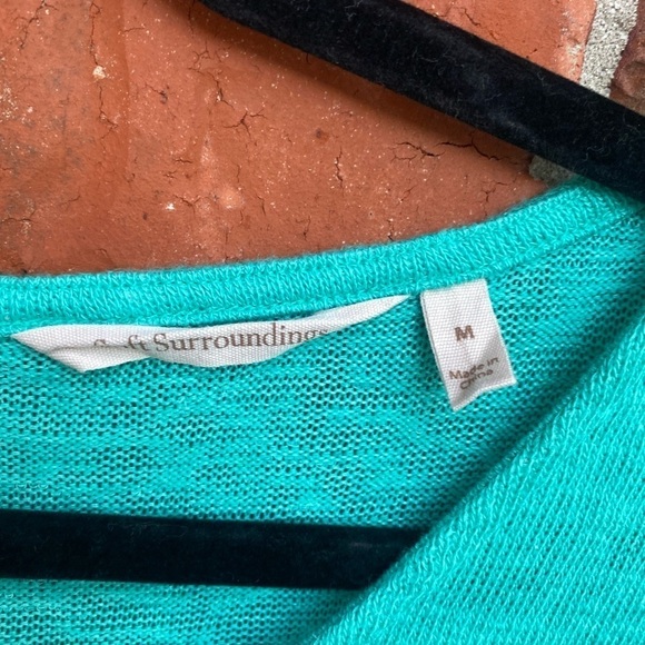 Soft Surroundings Womens Meidum Turquoise Mint  Zipper Back Long Sleeve Top - Picture 7 of 11